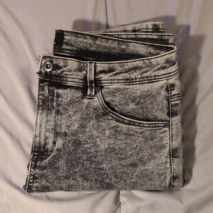 Men's Black Acid Wash Jeans